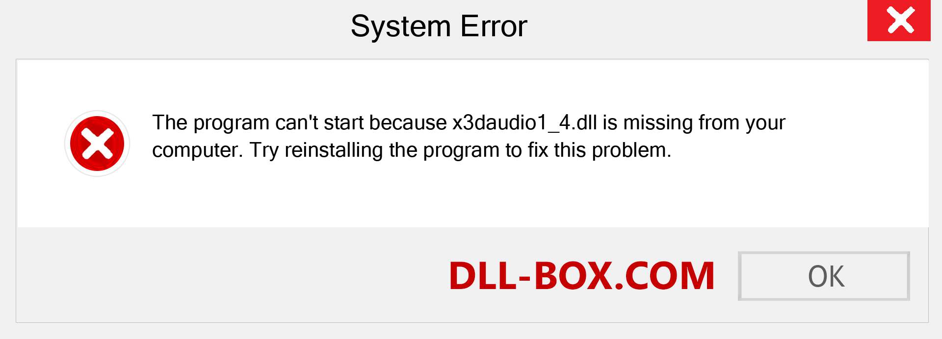  x3daudio1_4.dll file is missing?. Download for Windows 7, 8, 10 - Fix  x3daudio1_4 dll Missing Error on Windows, photos, images